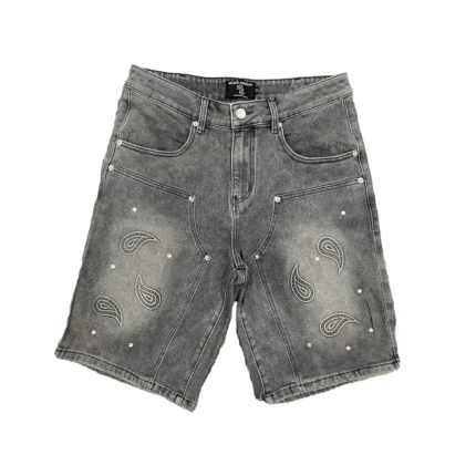 Mixedemotion ‘Paisley’ Denim Grey Shorts